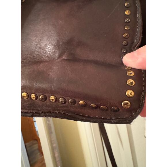 Rare FRYE Chocolate Brown Leather Braided Samantha Satchel Bag - Picture 15 of 15